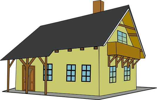 Cartoon Style Yellow House PNG Image