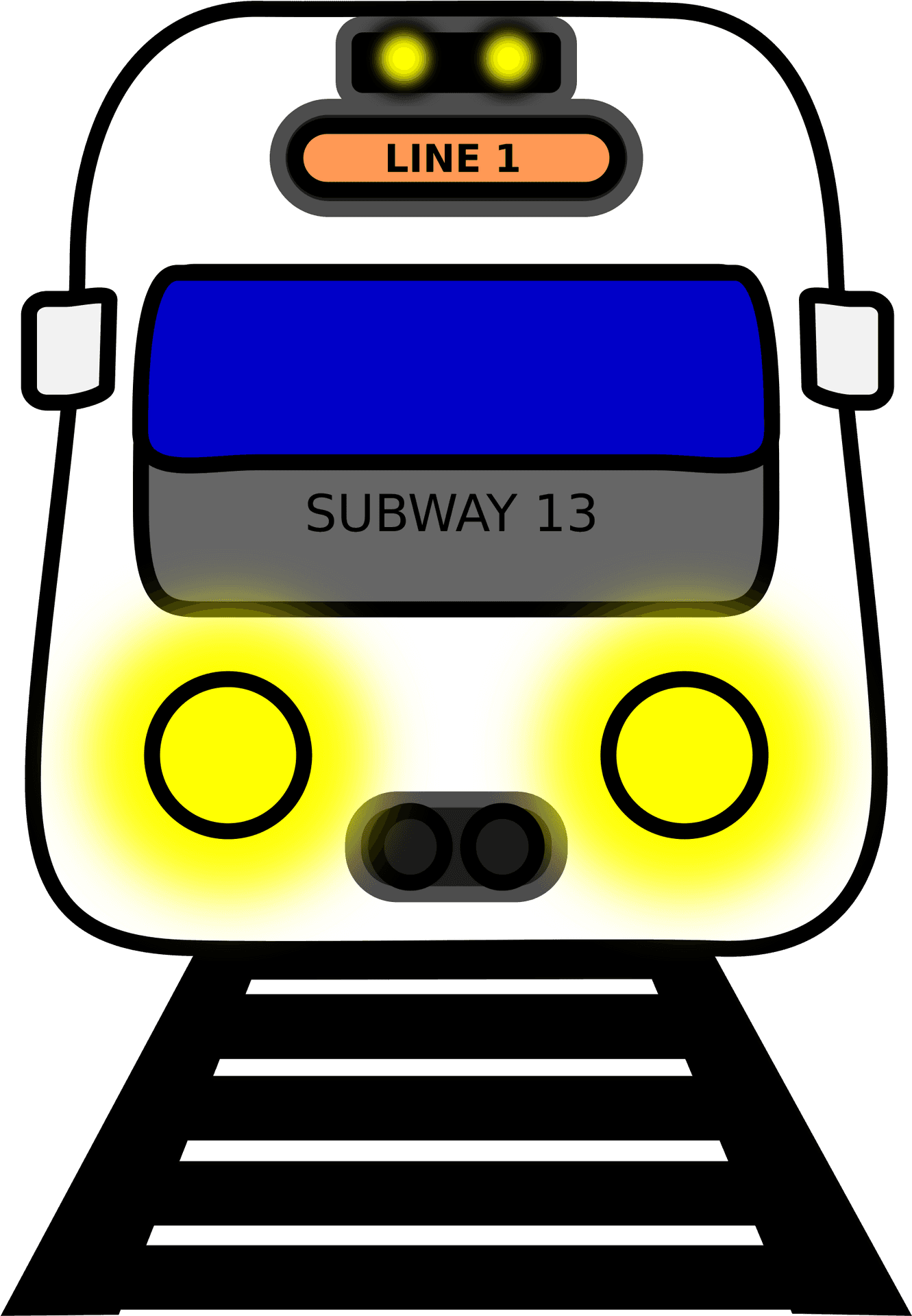 Cartoon Subway Train Front View PNG Image