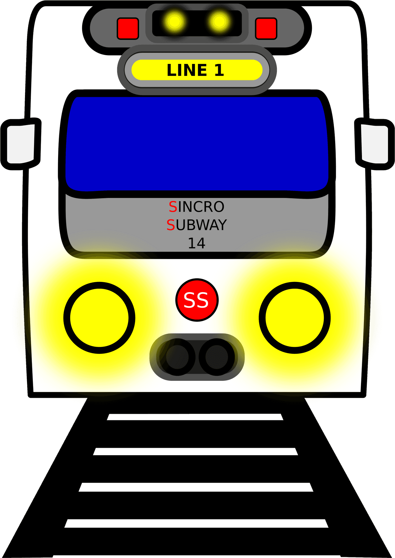 Cartoon Subway Train Front View PNG Image