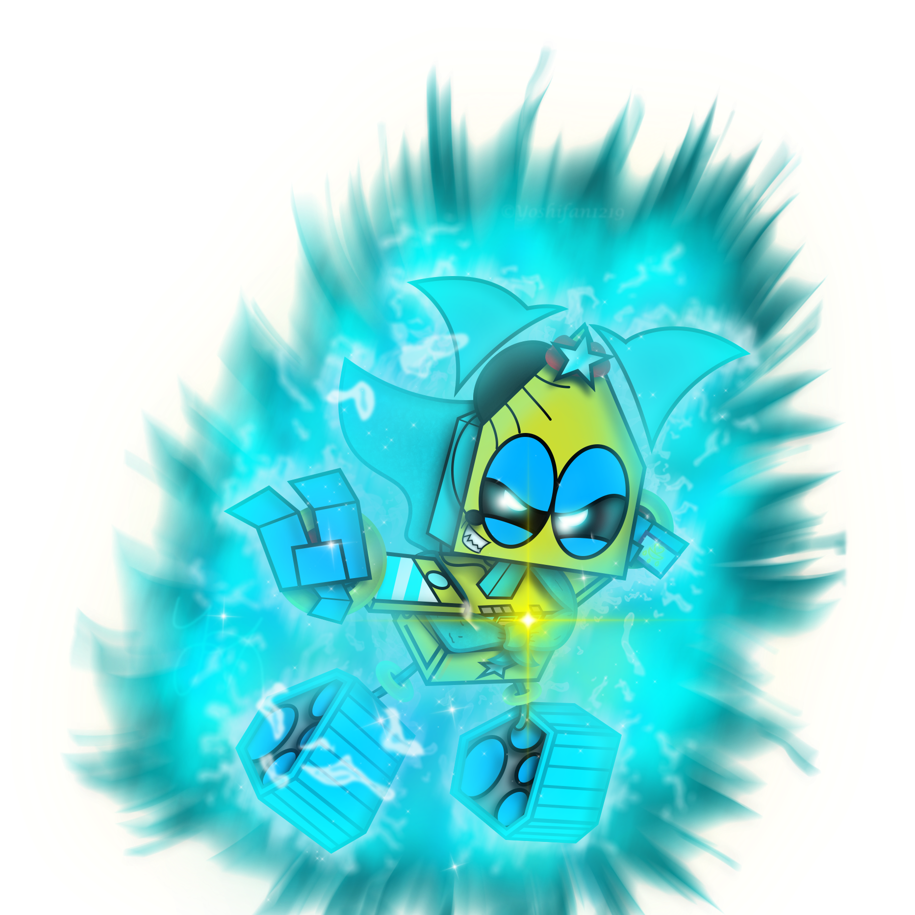 Cartoon Super Saiyan Aura Illustration PNG Image