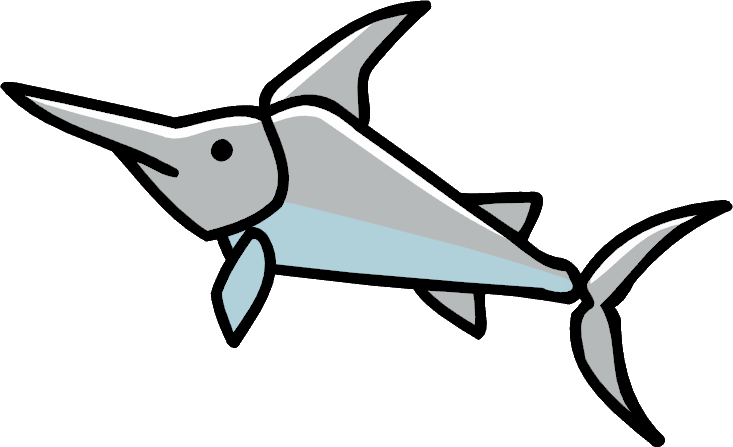 Cartoon Swordfish Illustration PNG Image