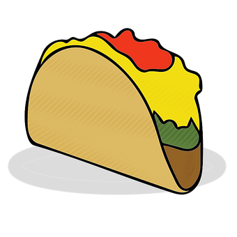 Cartoon Taco Illustration PNG Image