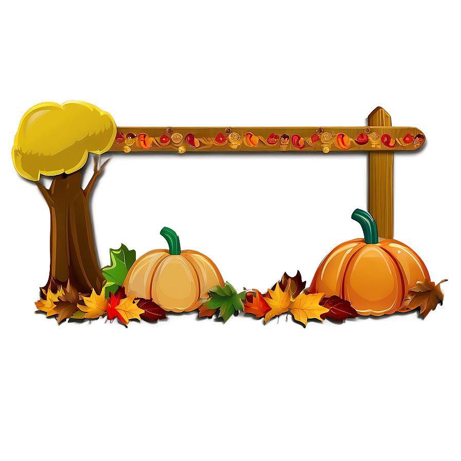 Cartoon Thanksgiving Border Png Syw PNG Image