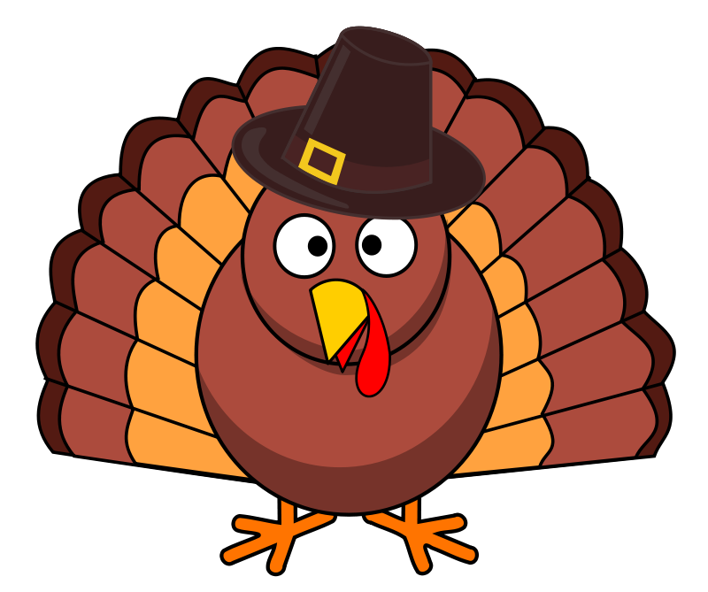 Cartoon Thanksgiving Turkeywith Hat PNG Image