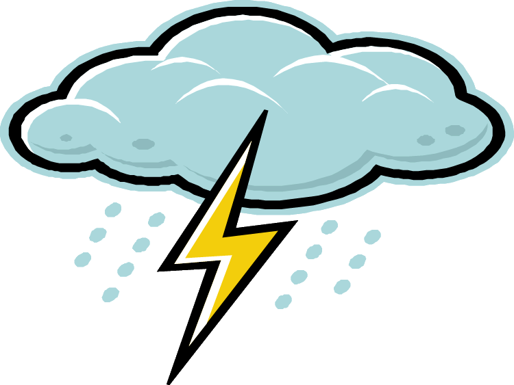 Cartoon Thunderstorm Cloud Lightning PNG Image