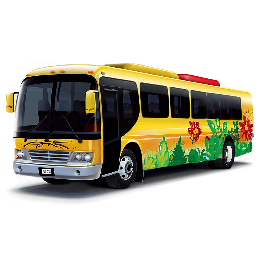 Cartoon Tour Bus Png Inj32 PNG Image