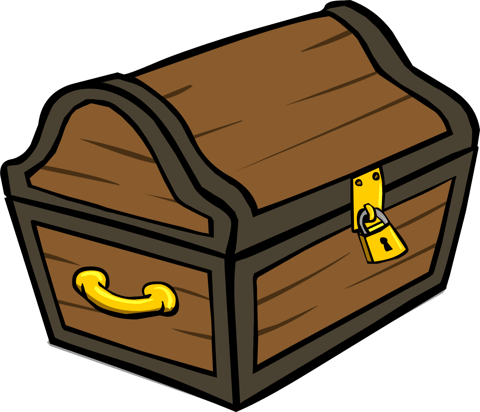 Cartoon Treasure Chest Locked PNG Image