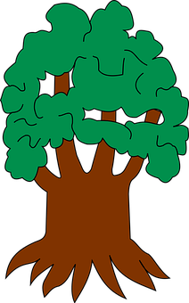 Cartoon Tree Illustration PNG Image