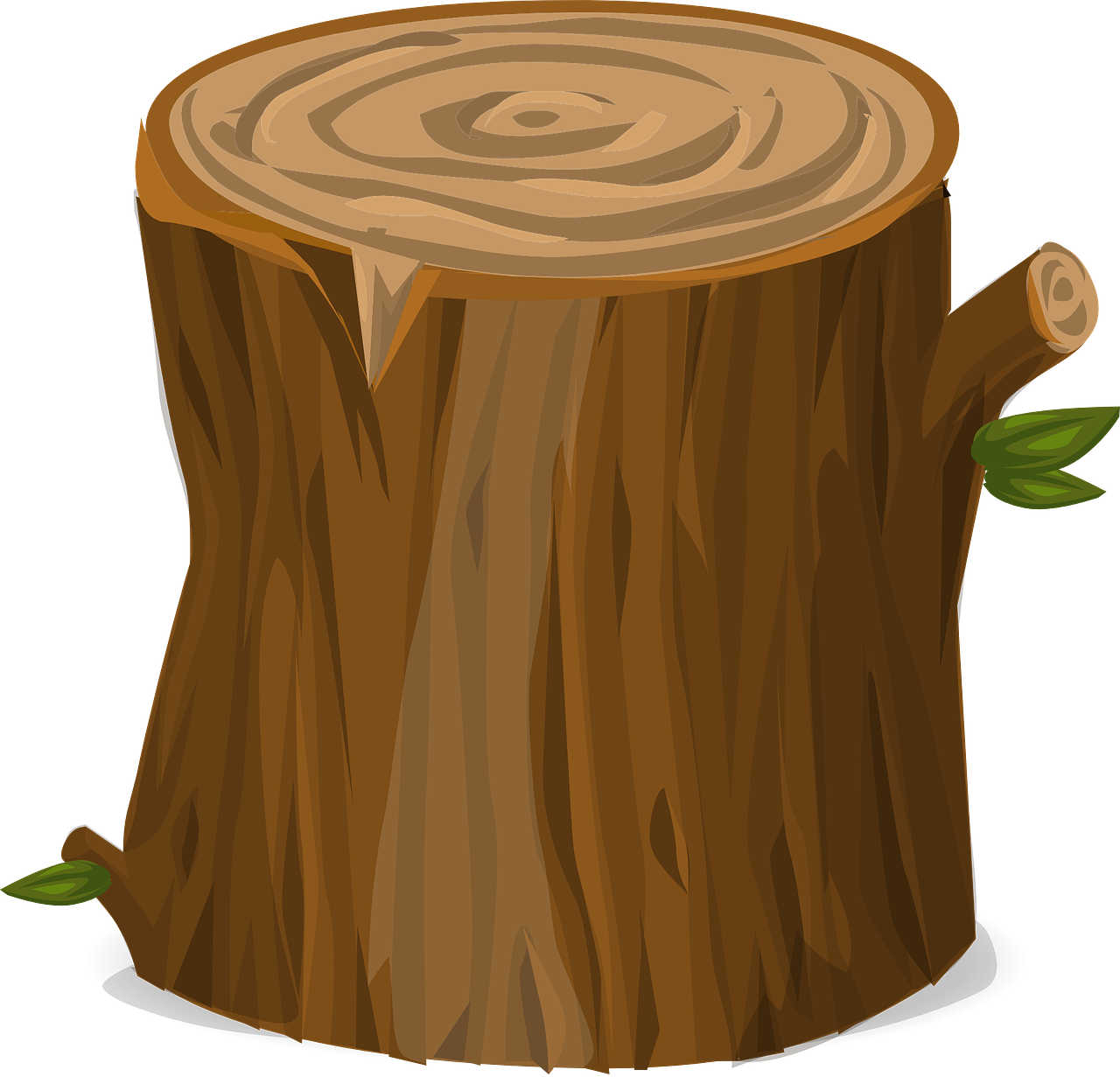 Cartoon Tree Stump Illustration PNG Image