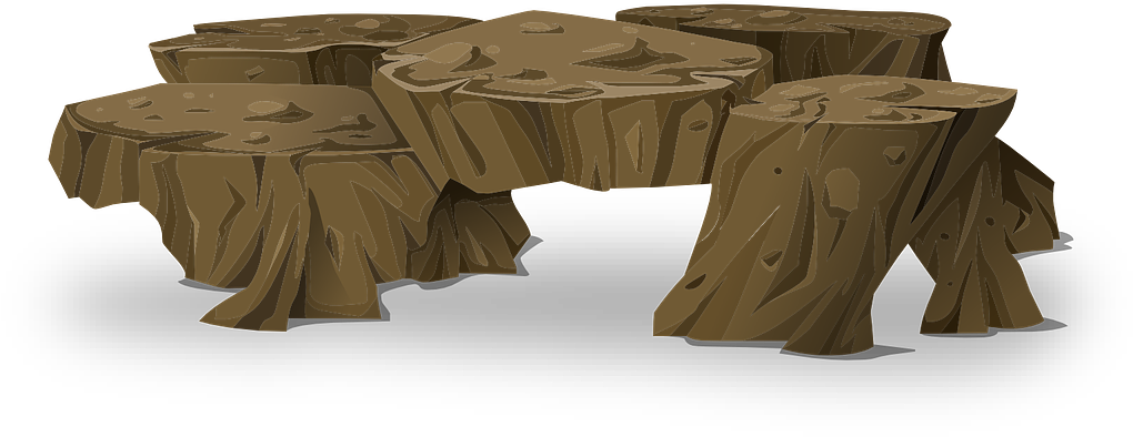 Cartoon Tree Stumps Cluster PNG Image