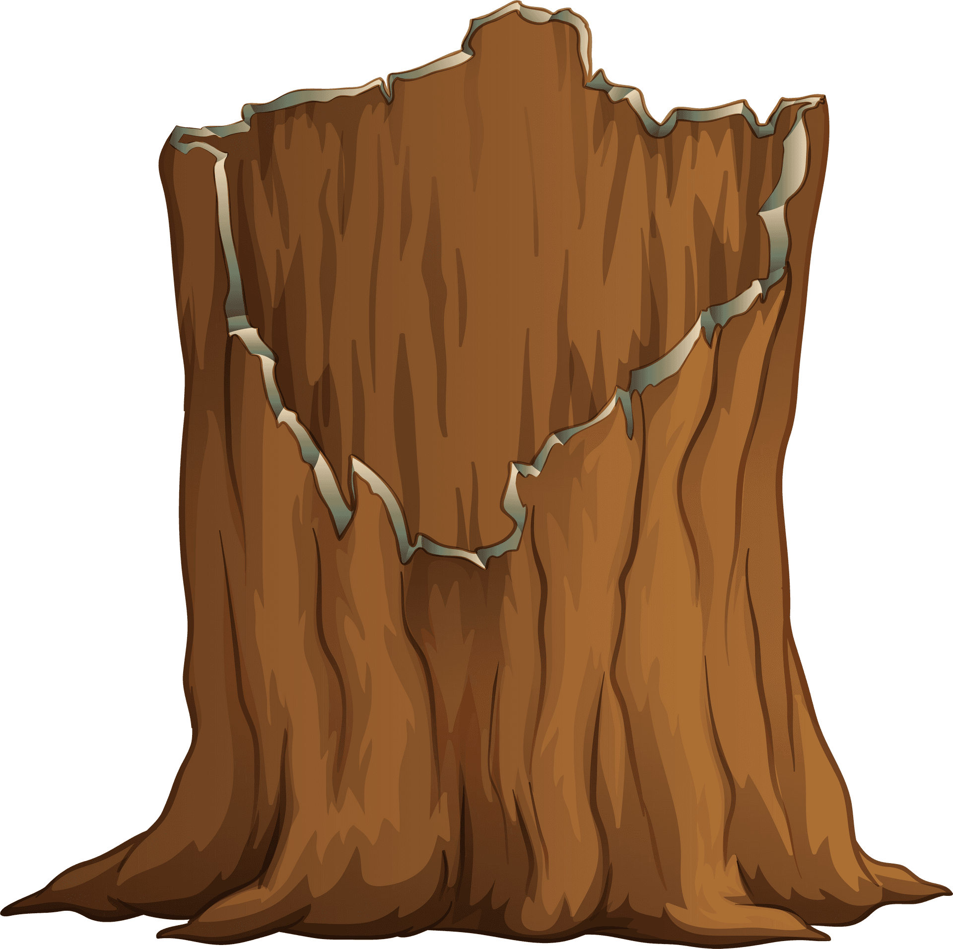 Cartoon Tree Trunk Illustration PNG Image