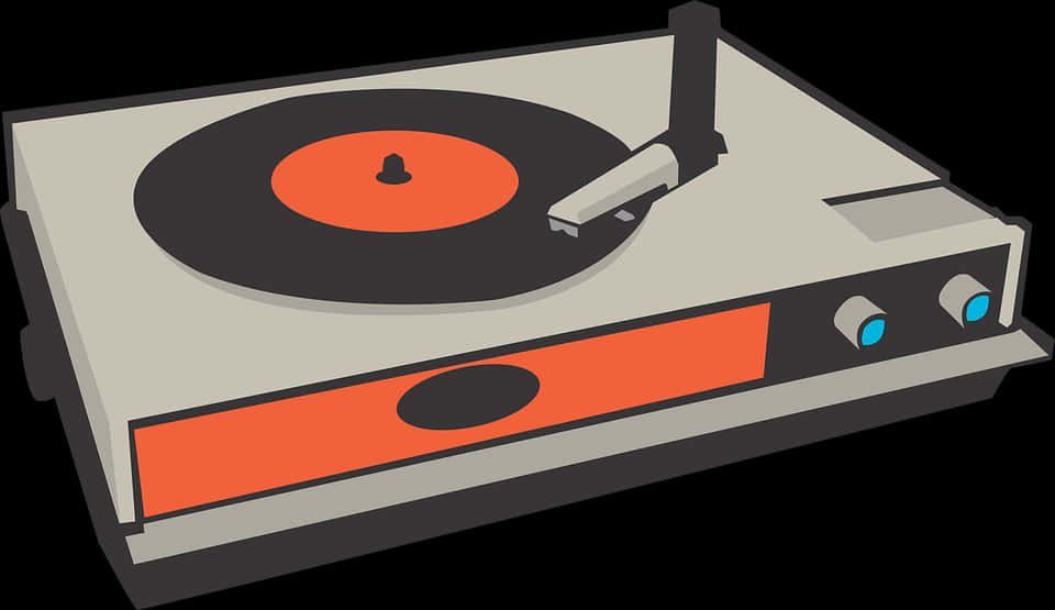 Cartoon Turntable Graphic PNG Image