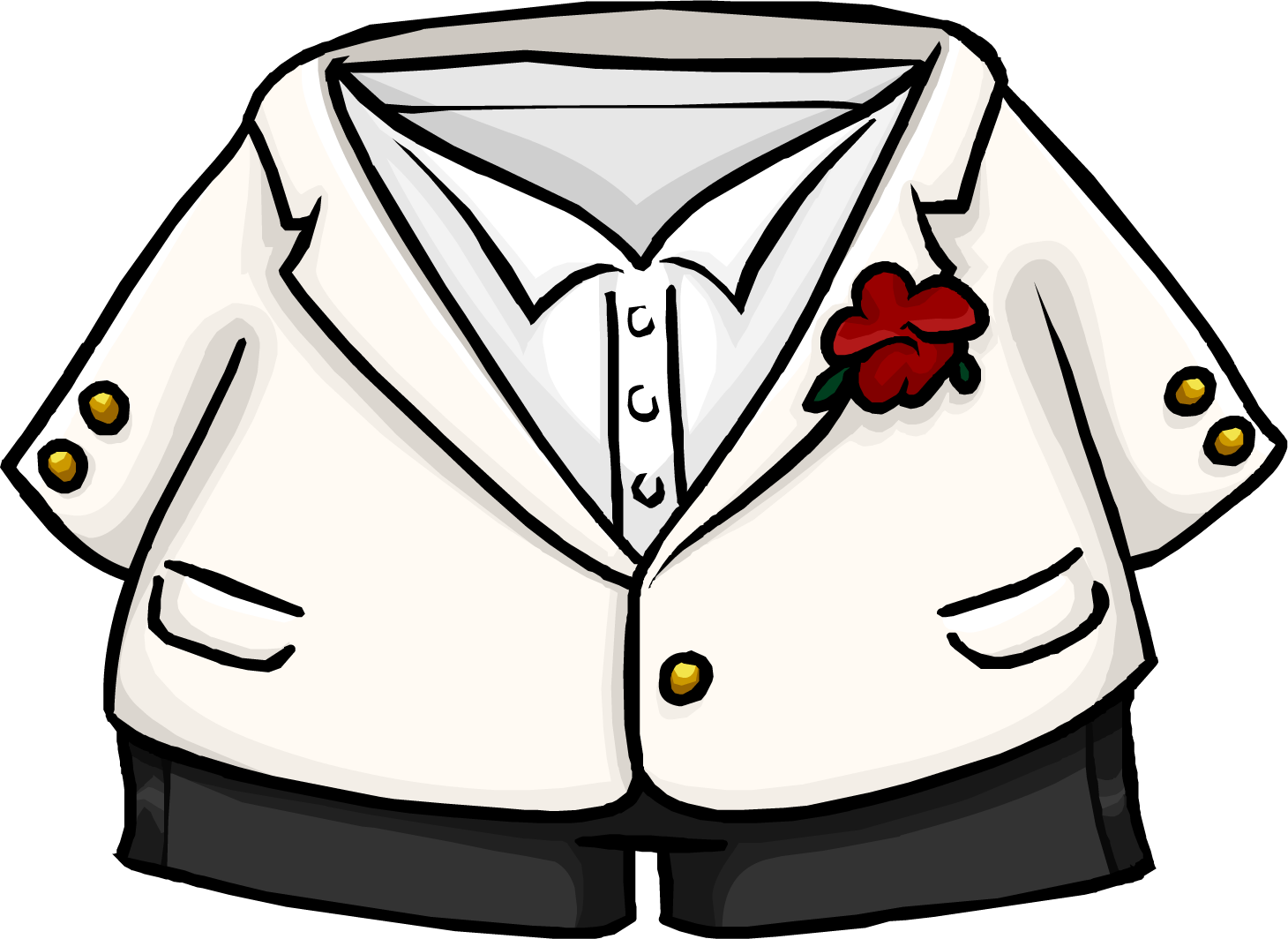 Cartoon Tuxedo Shirt Clipart PNG Image