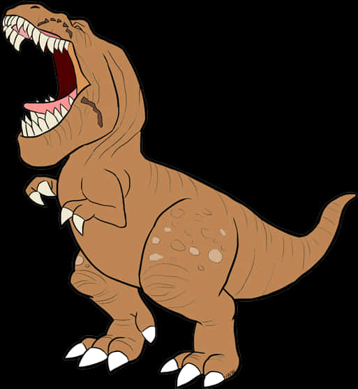 Cartoon_ Tyrannosaurus_ Rex_ Roaring PNG Image