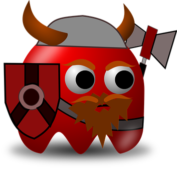 Cartoon Viking Emoji Graphic PNG Image