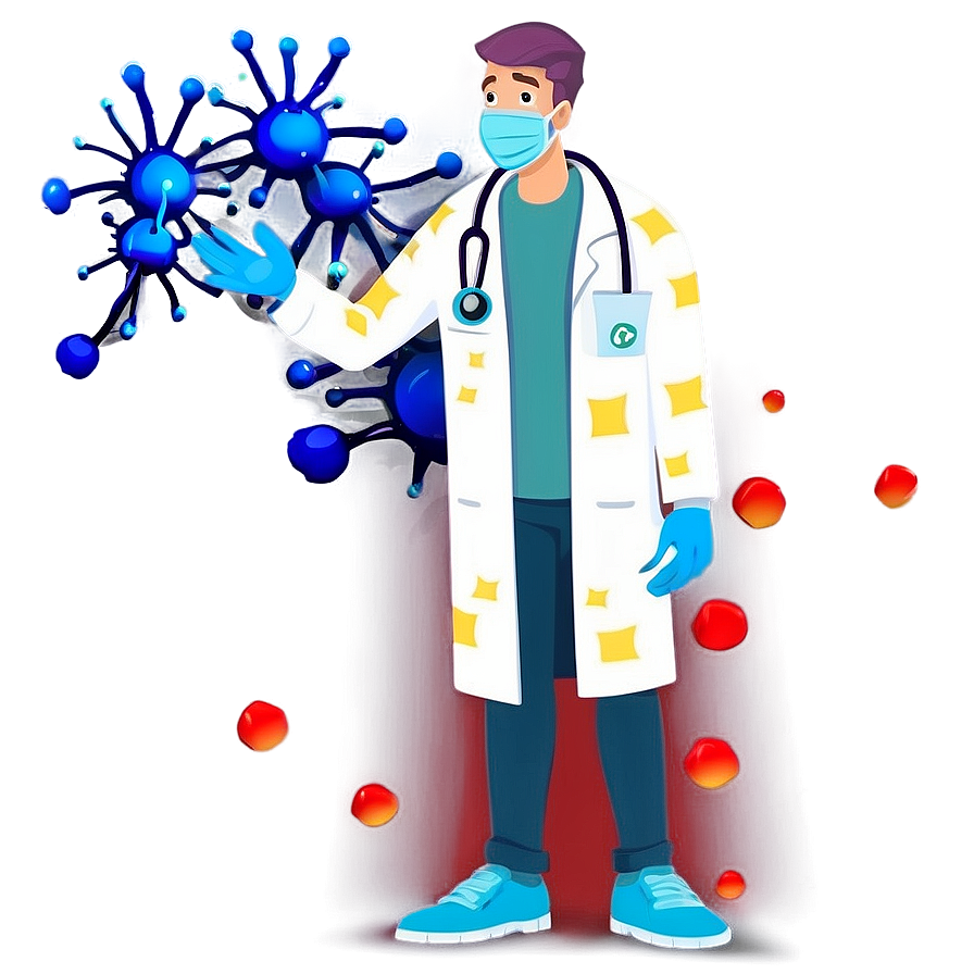 Cartoon Virus In Lab Coat Png 06282024 PNG Image