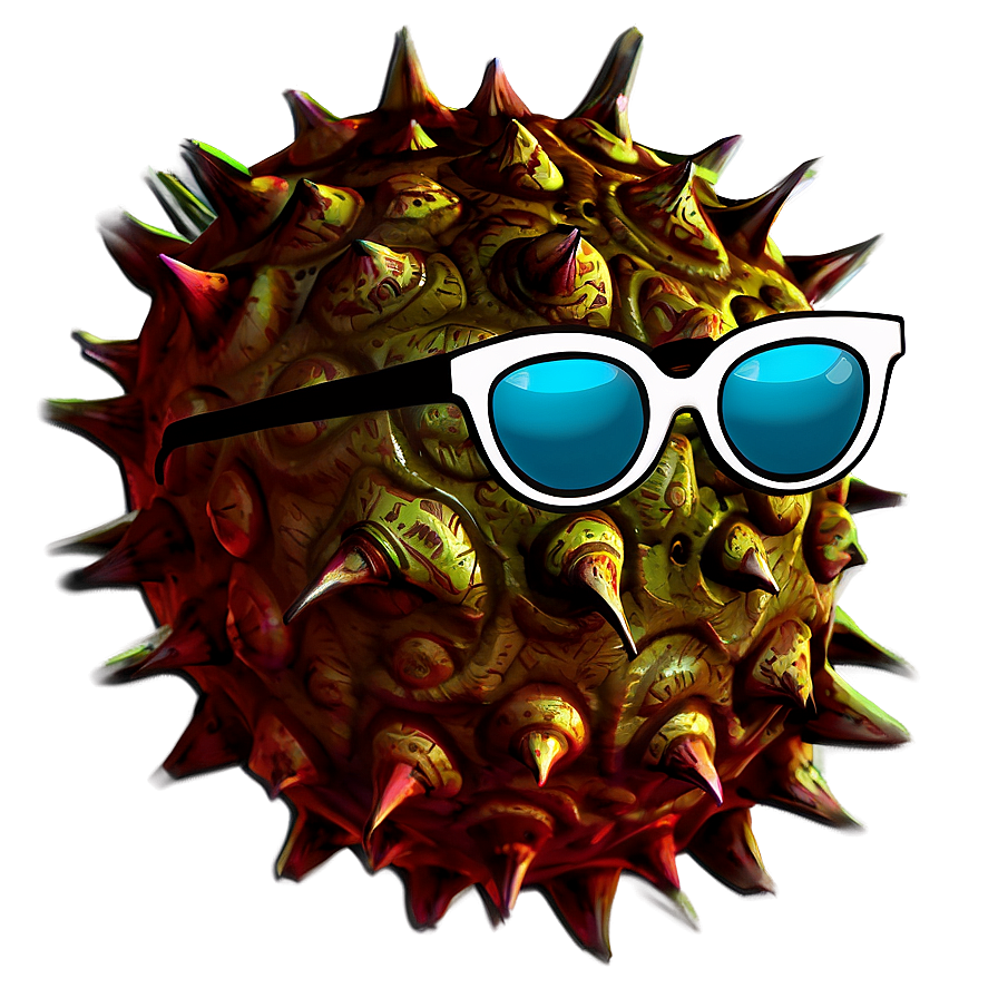 Cartoon Virus In Sunglasses Png Nkb36 PNG Image