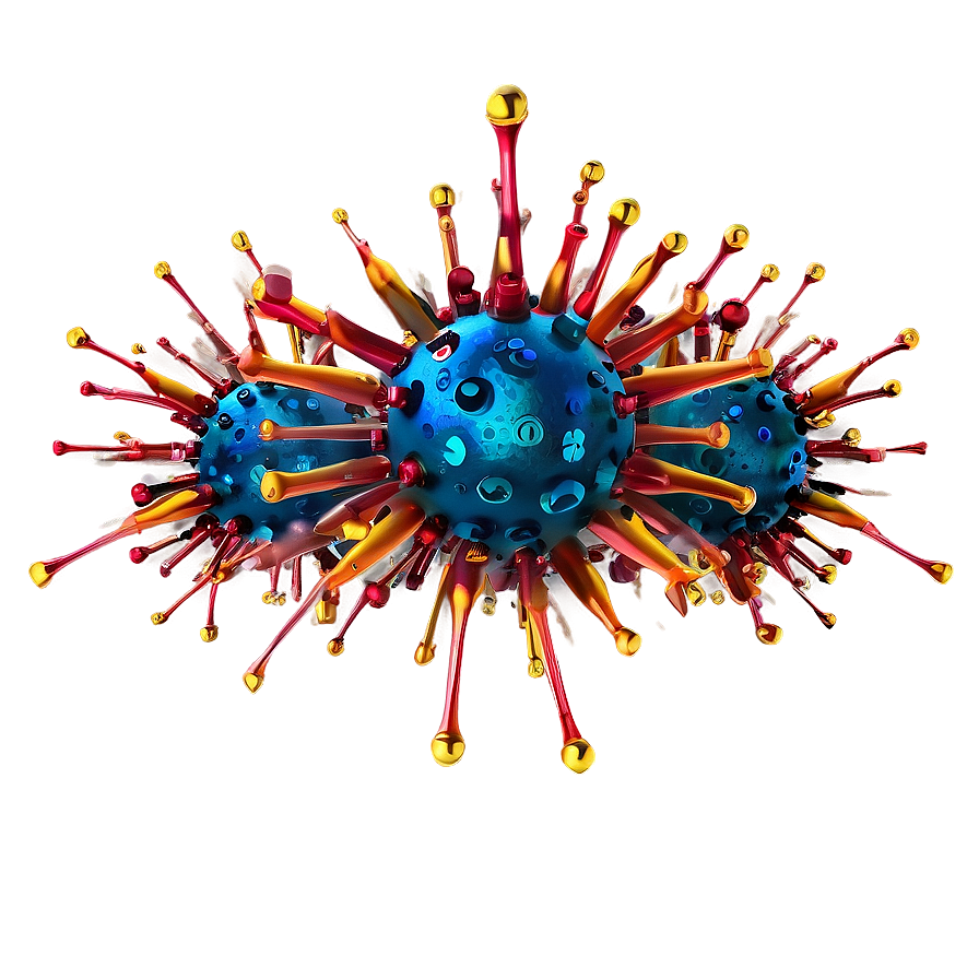 Cartoon Virus With Crown Png Waq59 PNG Image