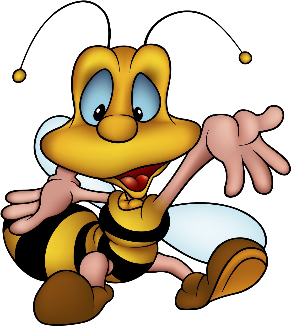 Cartoon Wasp Character Sitting.png PNG Image