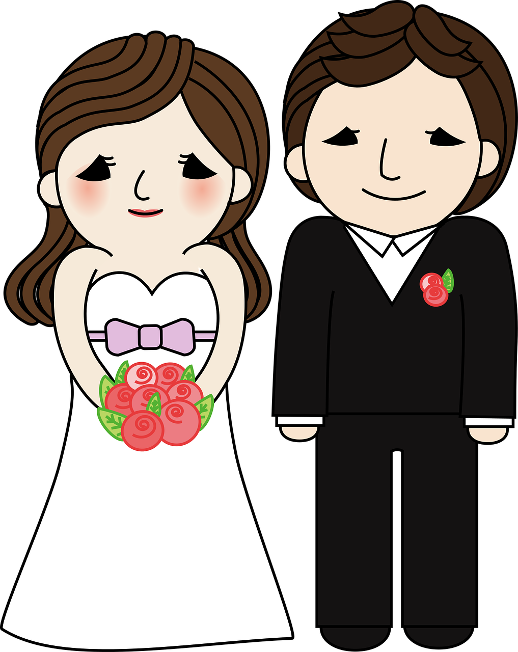 Cartoon Wedding Couple.png PNG Image