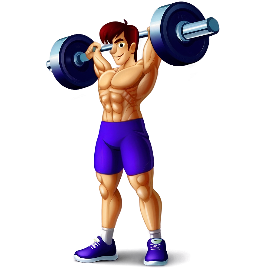 Cartoon Weight Lifting Png Hbk96 PNG Image