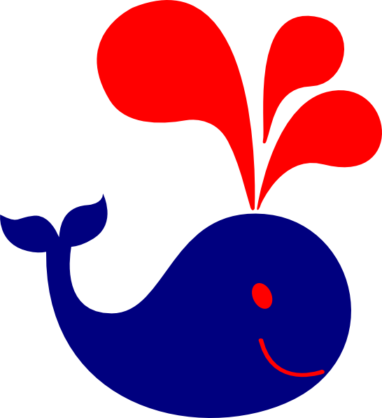 Cartoon Whale Spouting Water PNG Image