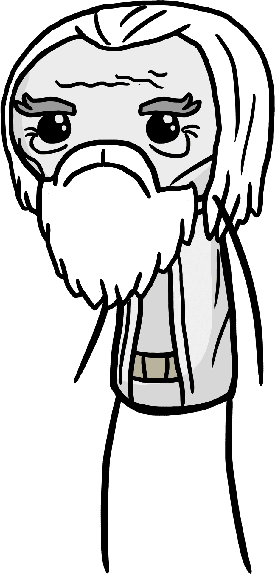 Cartoon Wizard Sad Expression.png PNG Image