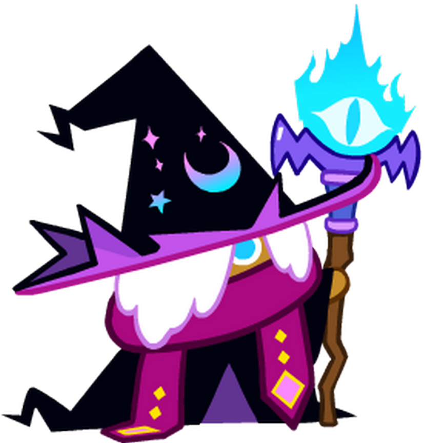 Cartoon Wizardwith Blue Flame Staff.png PNG Image