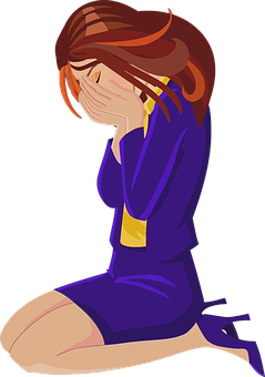 Cartoon Woman Crying PNG Image