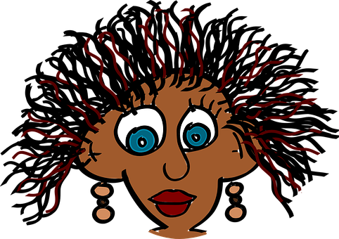 Cartoon Woman Head Expression PNG Image