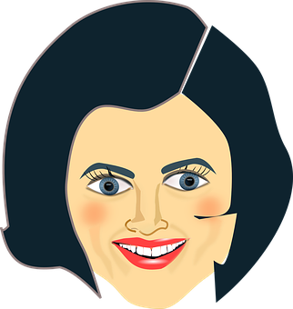 Cartoon Woman Portrait PNG Image