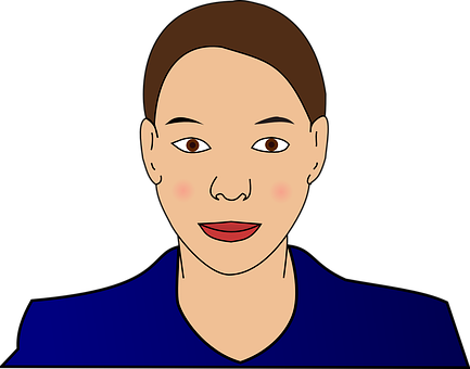 Cartoon Woman Portrait PNG Image