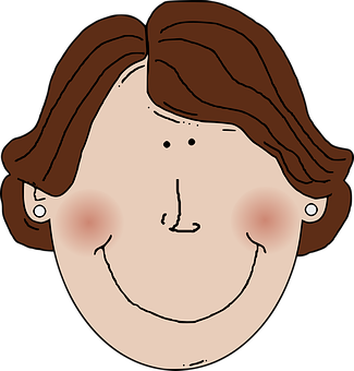 Cartoon Woman Smiling Profile PNG Image