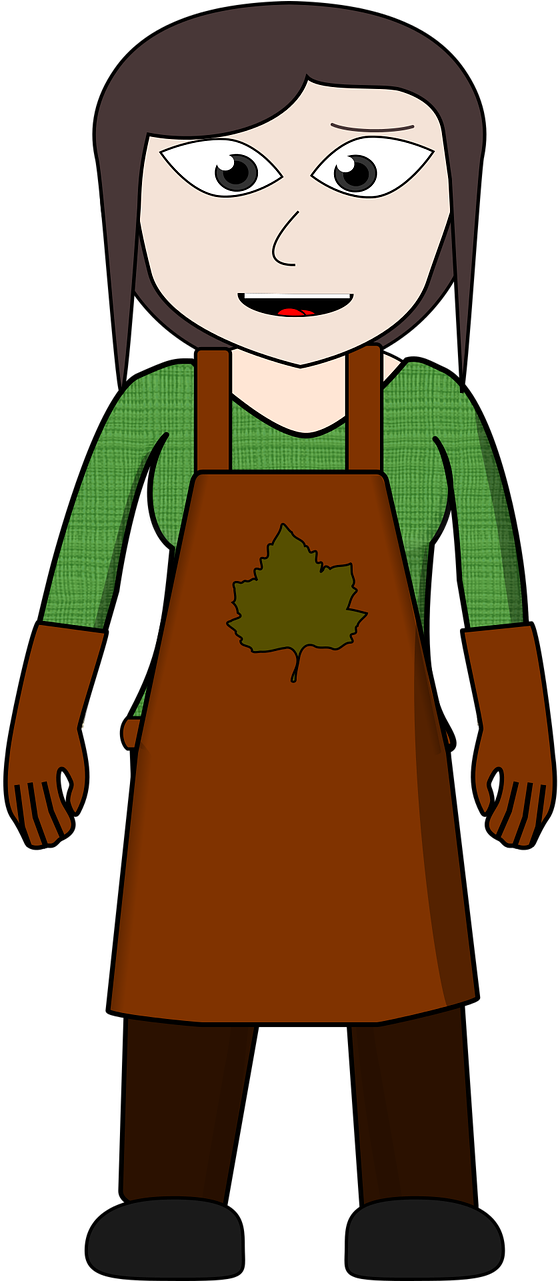 Cartoon Woman Wearing Apron PNG Image