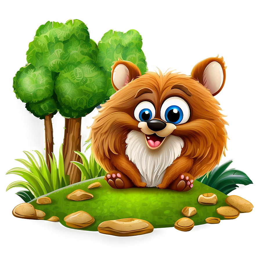 Cartoon Woodland Animal Scene Png Ftl15 PNG Image