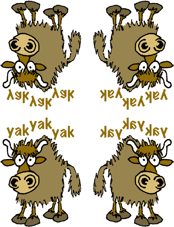 Cartoon Yaks Repeating A S K Y A K Pattern PNG Image