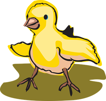 Cartoon Yellow Baby Chick PNG Image