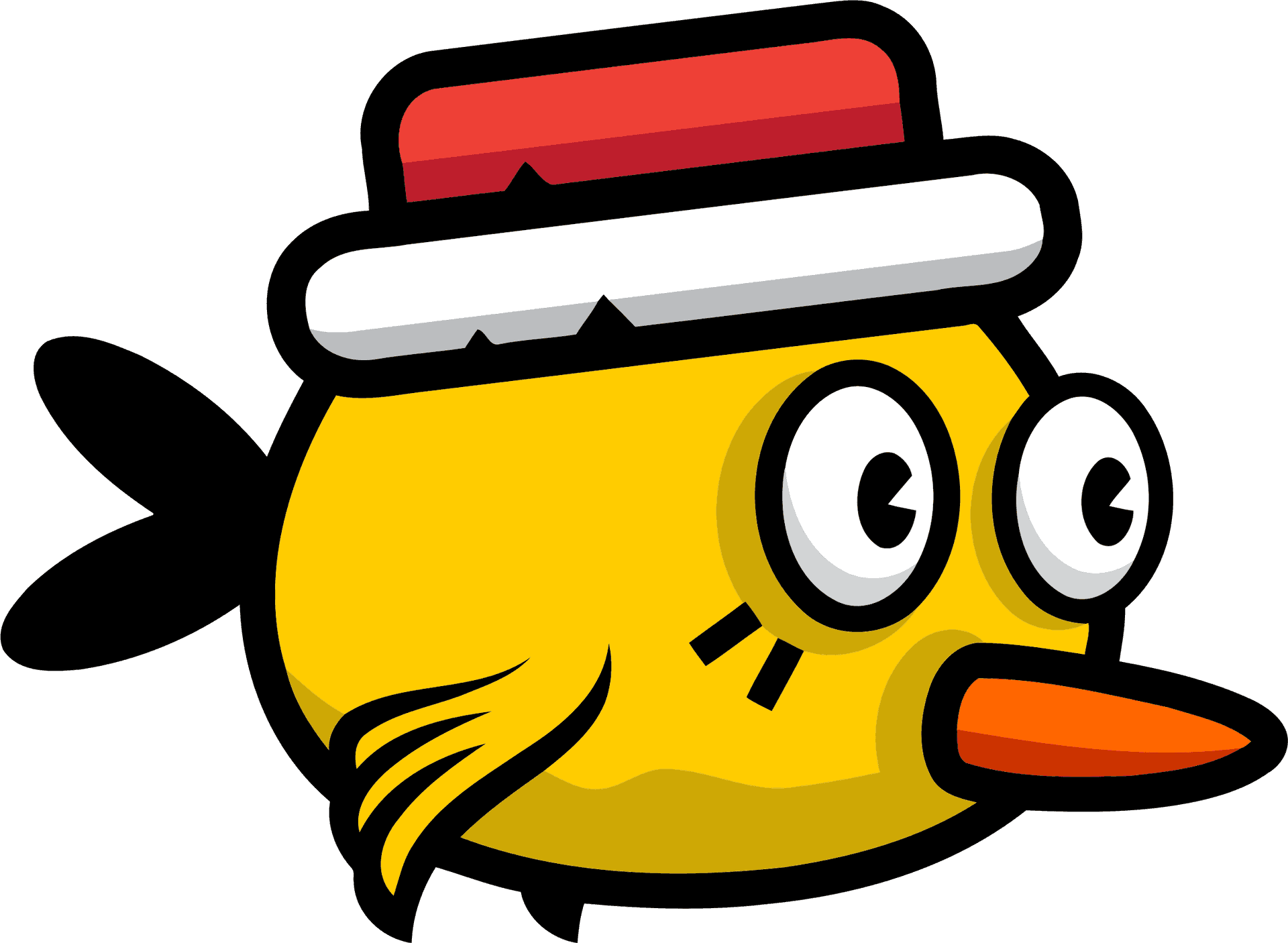 Cartoon Yellow Birdwith Hat PNG Image