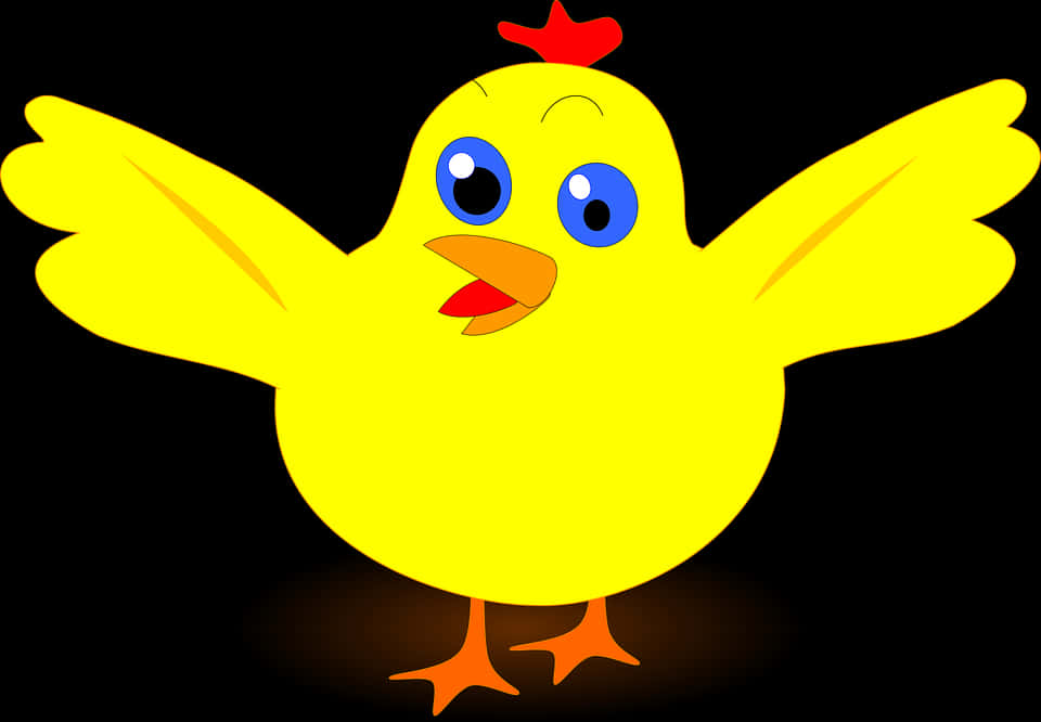 Cartoon Yellow Chick Illustration PNG Image