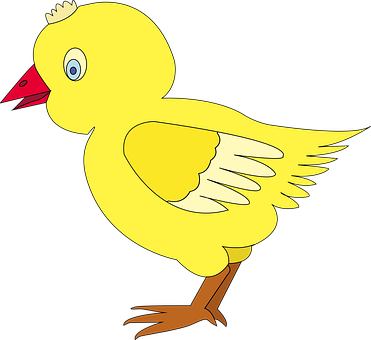 Cartoon Yellow Chick Illustration PNG Image