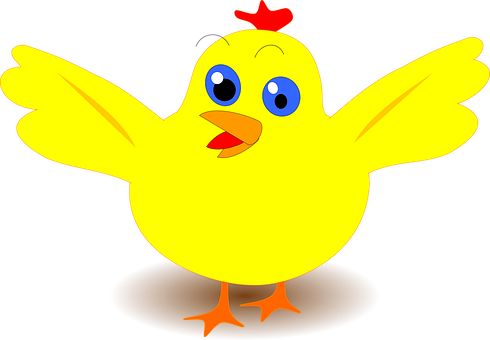 Cartoon Yellow Chick Illustration PNG Image