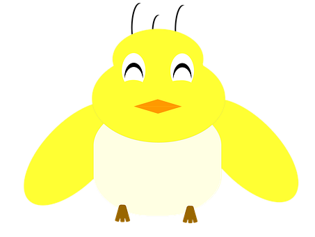 Cartoon Yellow Duck Smiling PNG Image