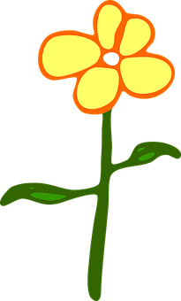 Cartoon Yellow Flower Graphic PNG Image