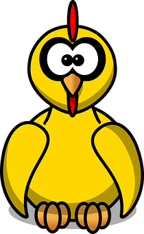 Cartoon Yellow Parrot Graphic PNG Image