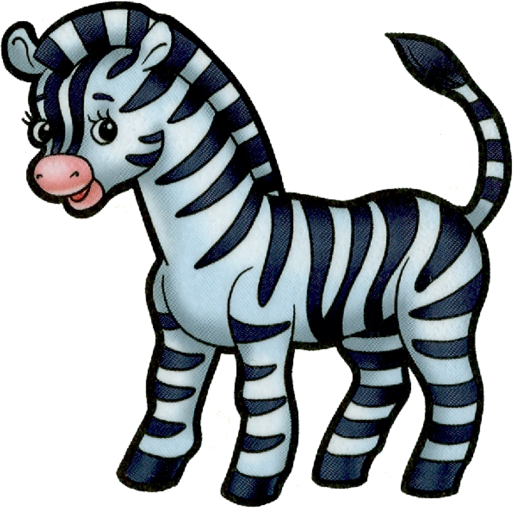 Cartoon Zebra Standing PNG Image