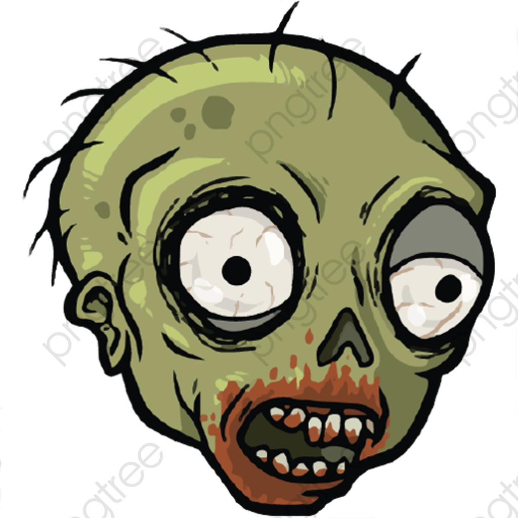 Cartoon Zombie Head Illustration PNG Image