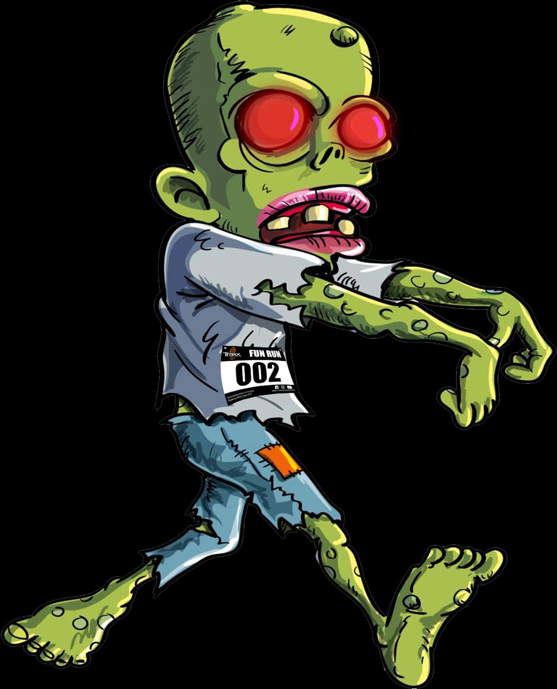 Cartoon Zombie Runner PNG Image