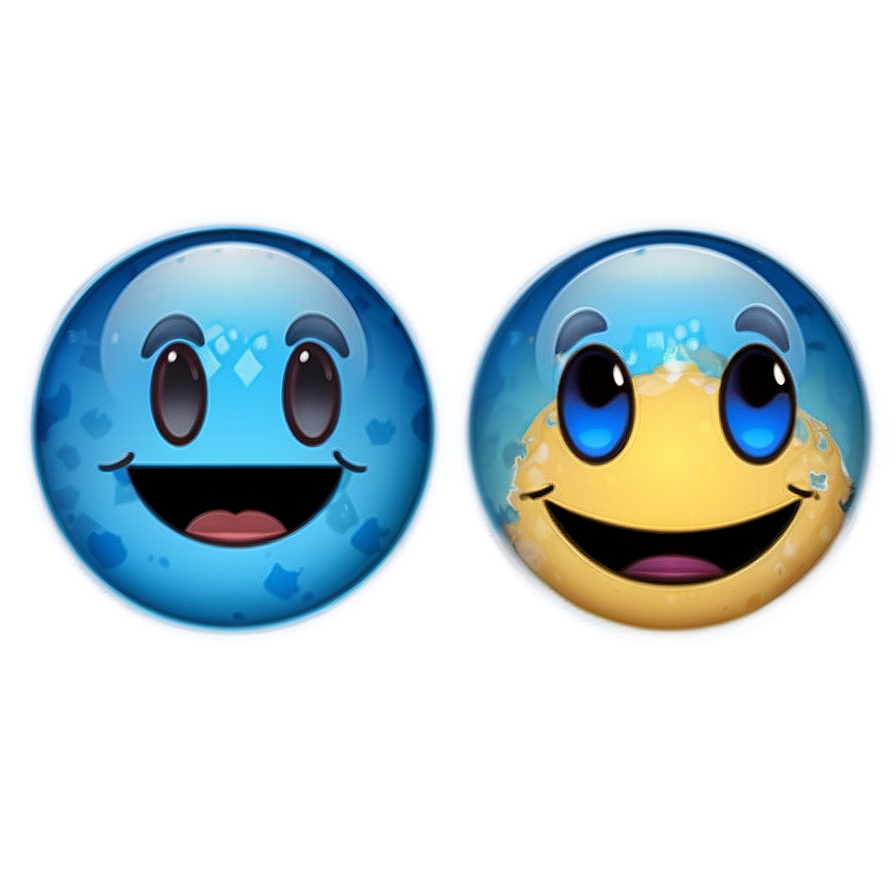 Cartoonish Blue Emojis Png Set 15 PNG Image