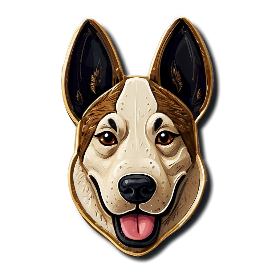 Cartoonish Dog Face Badge Png 94 PNG Image