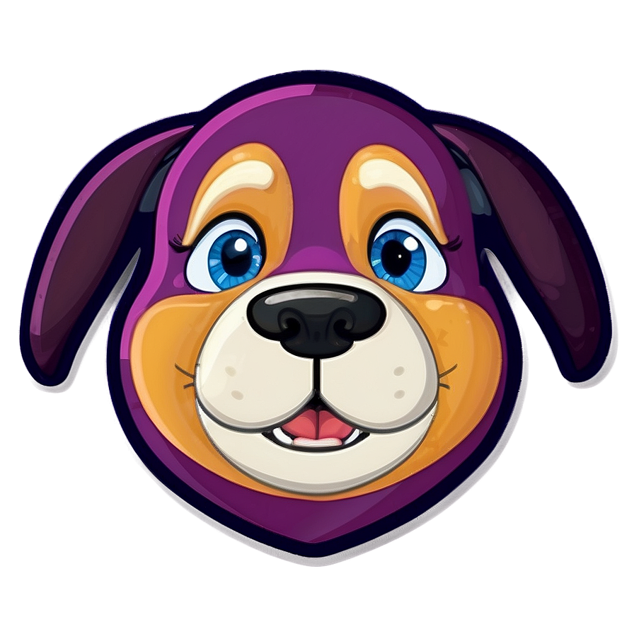 Cartoonish Dog Face Badge Png Ucw68 PNG Image